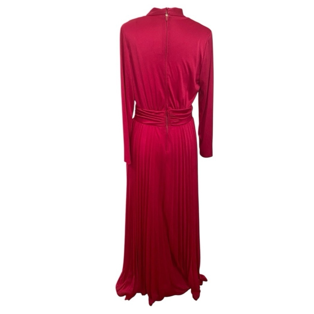 Vintage Womens 1960s/1970s Long Sleeve Plunge Neck Long Dress - Picture 3 of 9